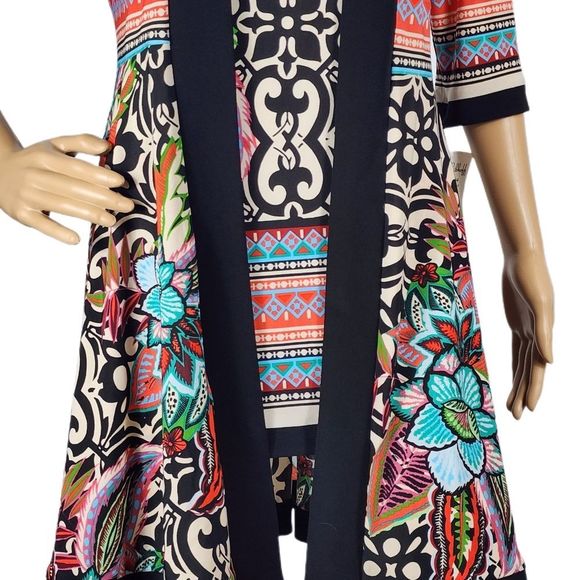Joseph Ribkoff Multicolor Tunic with Kimono Set  size 6 - Picture 6 of 13